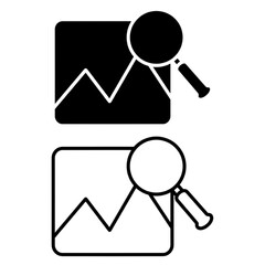 photo Search Bar and Magnifier Icon Design