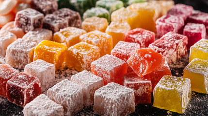 Turkish delight in assorted flavors.