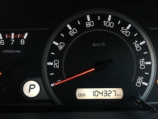 speedometer on black background