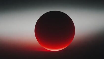A glowing red sphere sits on a dark surface with a gradient background.