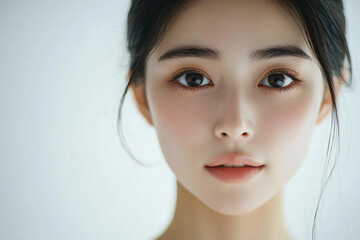 Naklejka premium Close up portrait of a woman