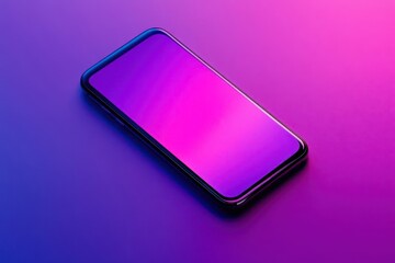 A stylish social media ad layout on a smartphone, top view, representing the trend of mobile marketing, cybernetic tone, Complementary Color Scheme