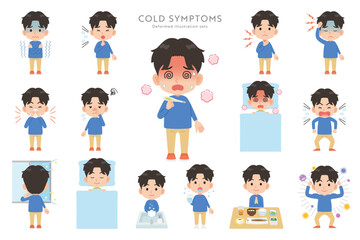 風邪の症状　セット　マスク