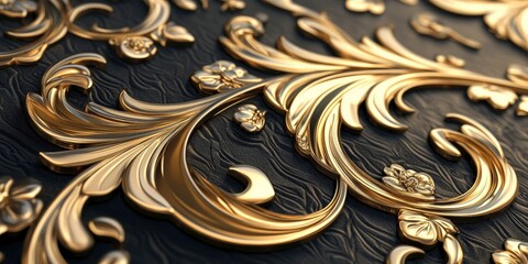 Elegant Style Golden Design Gentle Embossed Background.