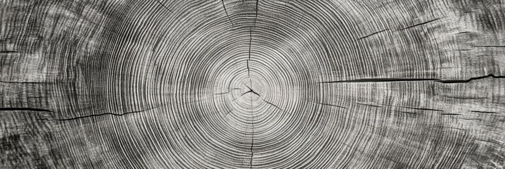 Fototapeta premium Cut wood, warm and gray. detailed texture of a fallen tree stump or trunk in black and white.