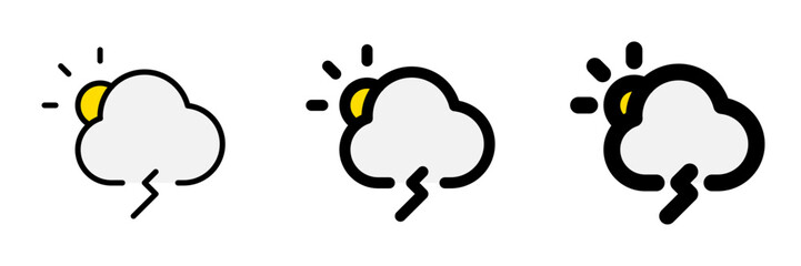 Editable thundercloud and sun vector icon. Part of a big icon set family. Perfect for web and app interfaces, presentations, infographics, etc