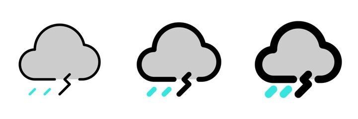 Editable thunderstorm vector icon. Part of a big icon set family. Perfect for web and app interfaces, presentations, infographics, etc