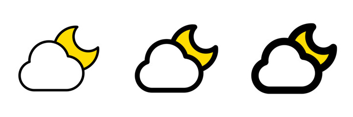 Editable night sky, moon and cloud vector icon. Part of a big icon set family. Perfect for web and app interfaces, presentations, infographics, etc