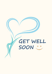unique Get Well soon card vector illustration