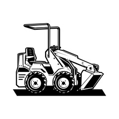 Mini Skid steer loader , logo vector image .