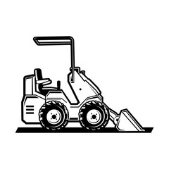 Mini Skid steer loader , logo vector image .