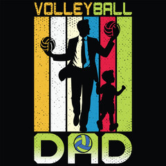 Obraz premium Volleyball Dad Like A Regular Dad But Cooler Dad Lover Father's Day Volleyball T-Shirt Design
