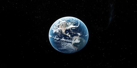 Naklejka premium Earth viewed from space in infrared spectrum highlighting its features against a black backdrop