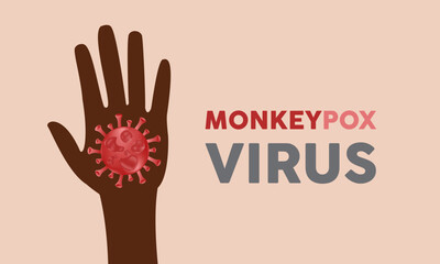 Mpox Awareness concepts. Painful pox virus vector illustration. Monkeypox pandemic, epidemic sign template design.