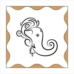 Ganesha The Lord Of Wisdom Calligraphic Style M_2209010