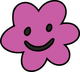 Quirky Flower with Smiley Face