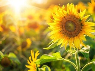 Obraz premium Bountiful Sunflower Harvest: Capturing the Essence of Agriculture in Stunning 4:3 Quality