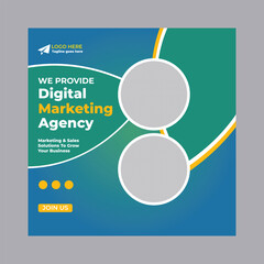 Digital marketing agency social media web banner design template