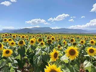 Obraz premium Gilded Fields: Sunflower Seed to Cooking Oil in South Africa's Eastern Free State