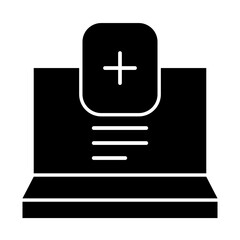 Obraz premium laptop of healthy care with simple icons