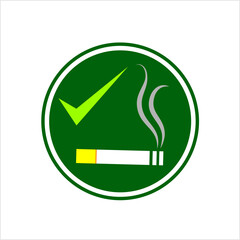 Smoking Area Icon, Designated Smoking Area, Smoking Zone Icon