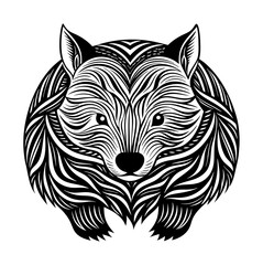 Abstract wombat with detailed fur 2x Latest and Premium Vector Design and illustration