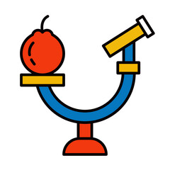 experiment of healthy care with simple icons