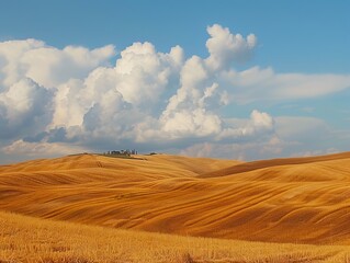 Fototapeta premium Captivating Crete Senesi: A Summer Landscape in San Quirico d'Orcia, Italy