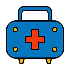 healthy kit of healthy care with simple icons