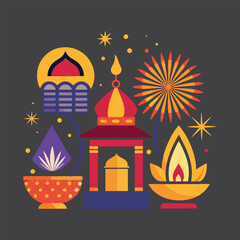 Fototapeta premium DIWALI background vector art