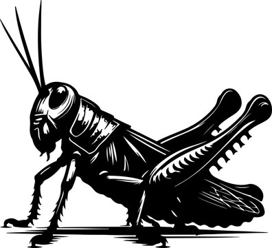 black grasshopper side view clip art preview