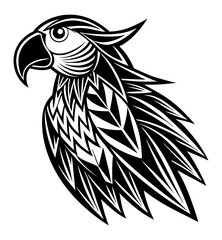 clean abstract parrot with bold shapes 2X Vector Design and illustration