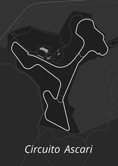 Circuito Ascari Spain race track map poster art