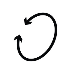 Dual double ended semi circle arrow. Semicircular round long two sided arrow on white background. EPS10