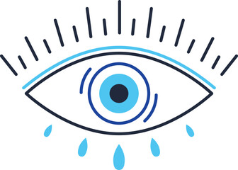 Spiritual eye sign. Traditional greek mystic vision