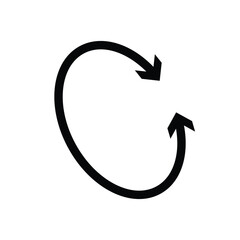 Dual double ended semi circle arrow. Semicircular round long two sided arrow on white background. EPS10