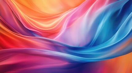 Fototapeta premium A colorful, flowing fabric background with soft curves and a dynamic sense of motion, creating an abstract, fluid pattern.