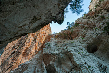 rock formation of popular climbers site Gola Gorropu, Sardinia