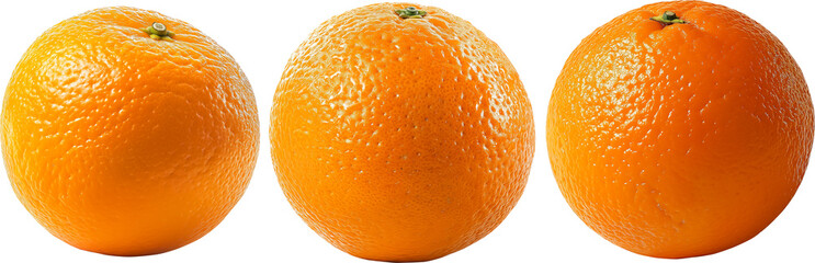 Oranges set isolated on transparent background