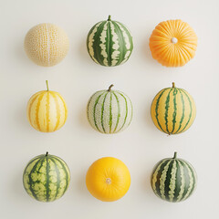 melons on a clean white background