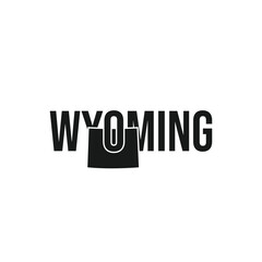 wyoming state symbol, map icon with vector silhouette