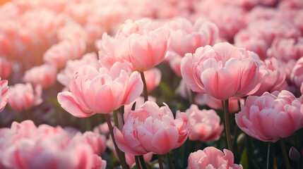 Obraz premium Close up of blooming flowerbeds