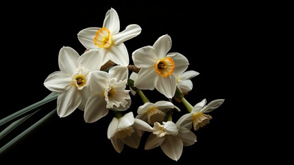 Daffodils on a black background