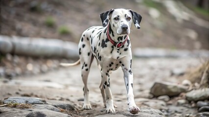 Dalmatian Dog Walking Outdoor