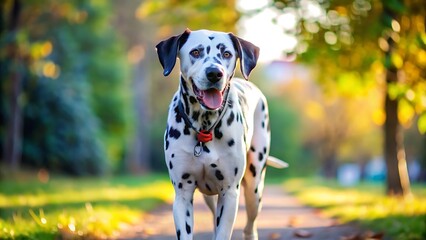 Dalmatian Dog Walking Outdoor