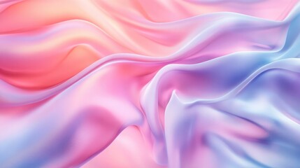 Obraz premium A soft, flowing fabric background in pastel colors, creating an abstract, airy pattern with a smooth, dynamic flow.