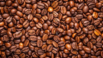 Fototapeta premium Close-up shot of coffee beans forming a background texture