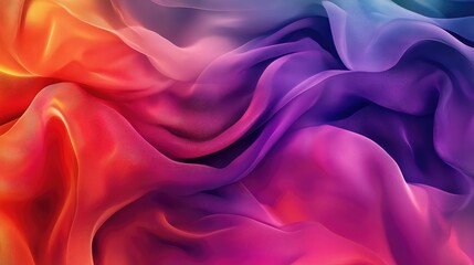 Obraz premium A vibrant, abstract background of soft, flowing fabric in multiple colors, creating a sense of movement and fluidity.