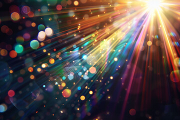 Obraz premium A colorful light show with many different colored lights