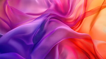 Obraz premium Abstract, flowing fabric in vibrant hues, creating a sense of motion and fluidity, forming a soft, dynamic background.